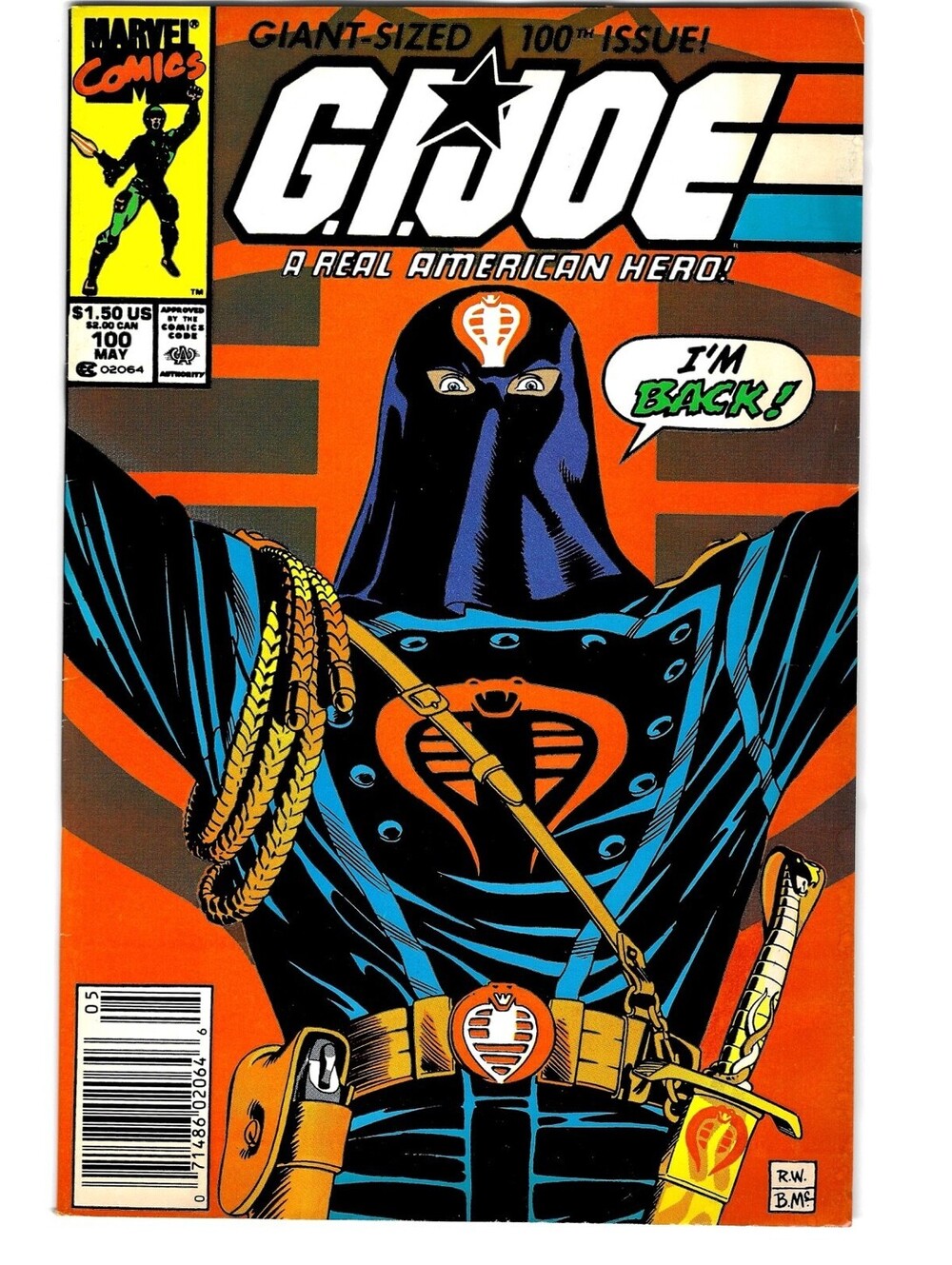 G.I. Joe, A Real American Hero #100 Vol. 1 1990 Marvel Comics Ron Wagner Cover